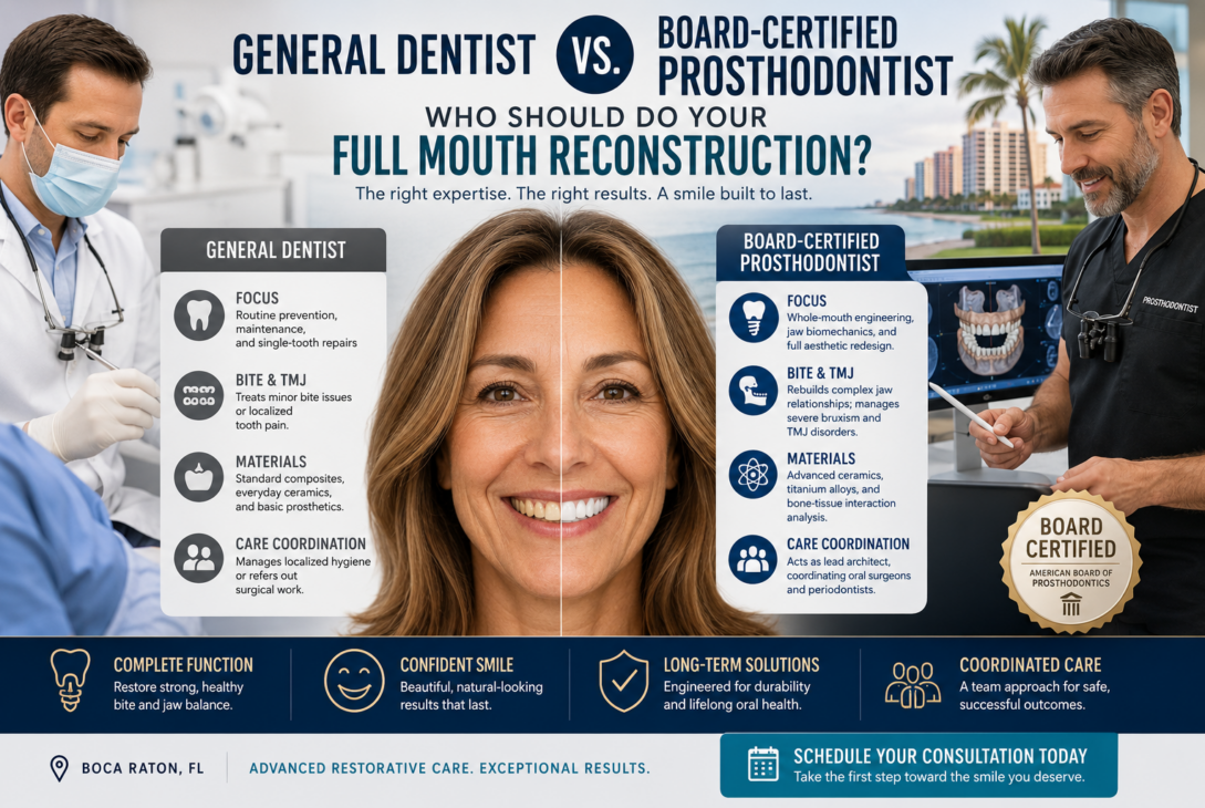 General dentist vs prosthodontist: Smile transformation