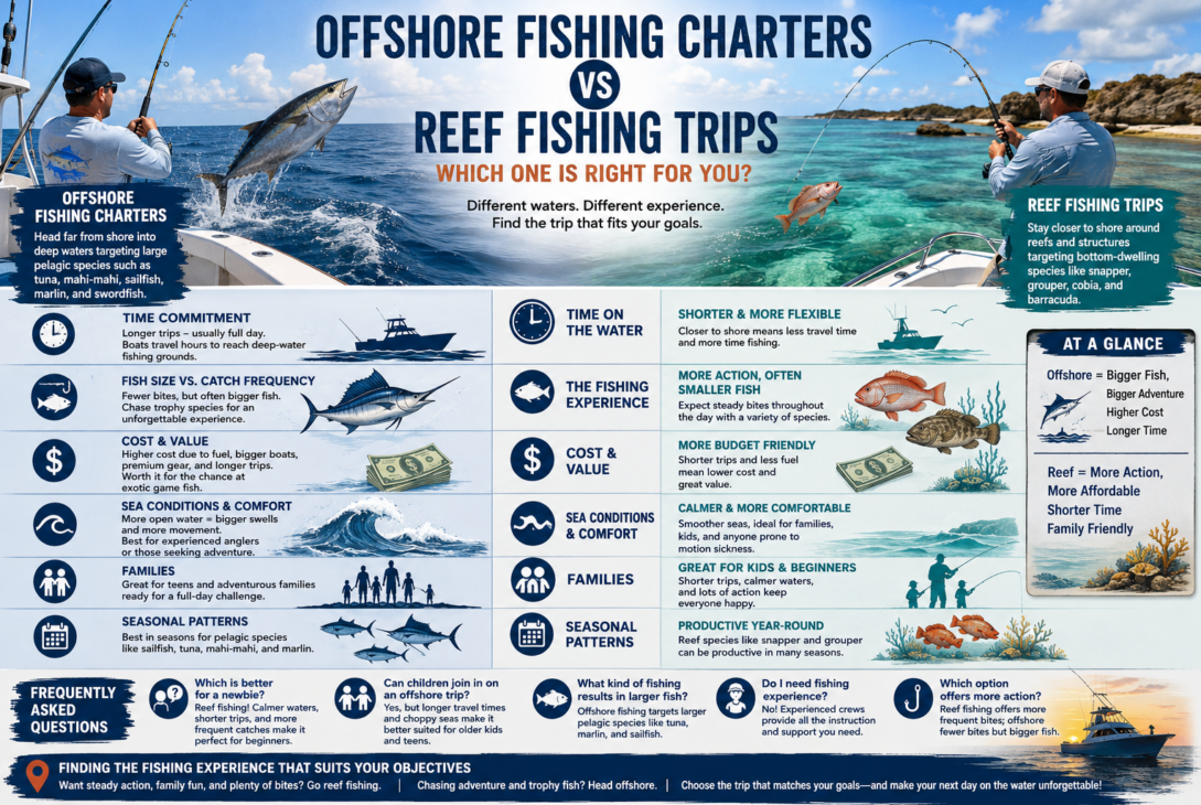 Offshore vs reef fishing comparison